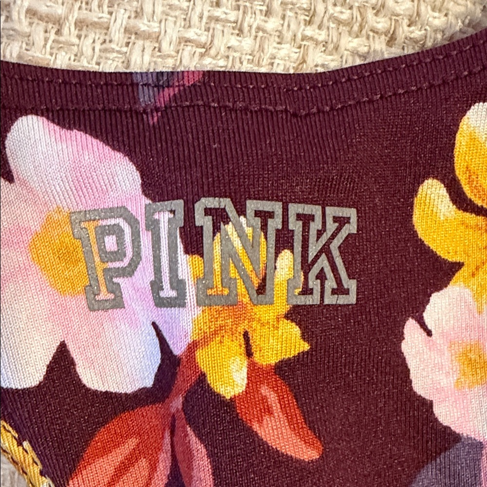 Victoria's Secret Maroon Floral Sports Bra XS - Picture 4 of 4